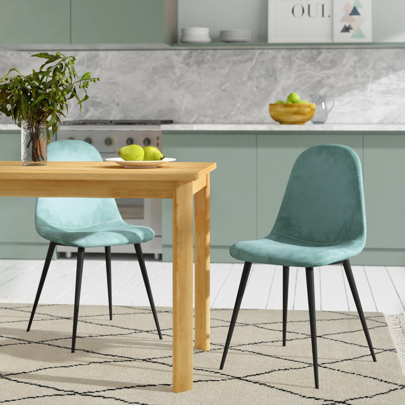 Mcneel 49cm H Polyester Blend Upholstered Side Chair, Aqua