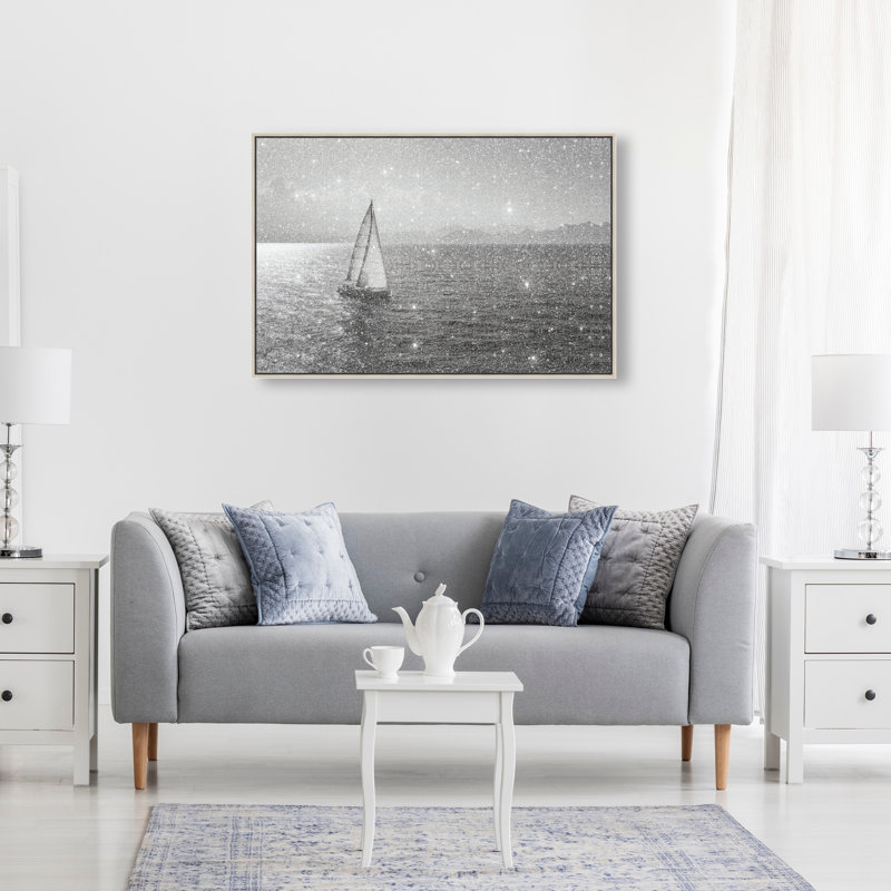Edge Of Silence Print by Oliver Gal, 11"H x 16"W, Silver Floater Frame
