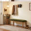 Banc d'entrée tapissier 52,8 po avec pieds en bois massif, banc en velours vert olive facile à assembler-635073878