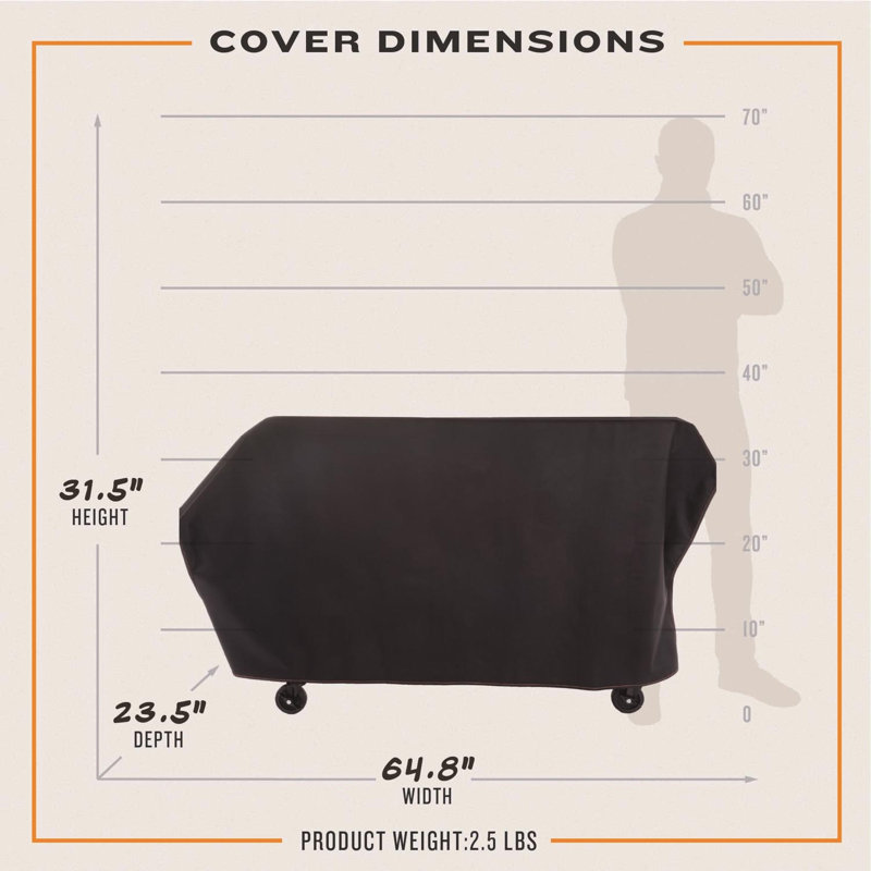 Oklahoma Joe's Custom Fit Cover For Workstation Dlx Prep & Storage Cart (23252169), 31.5" H x 64.8" W x 23.5" D