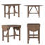 Ensemble de table de salle à manger à hauteur de comptoir en bois 3 pièces avec 2 chaises rembourrées pour petits espaces-133630571