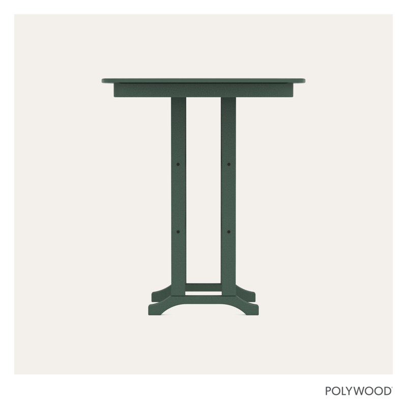 Table de bar POLYWOOD Nautical, Vert forêt, L 36,75 po x L 36,75 po x H 42 po