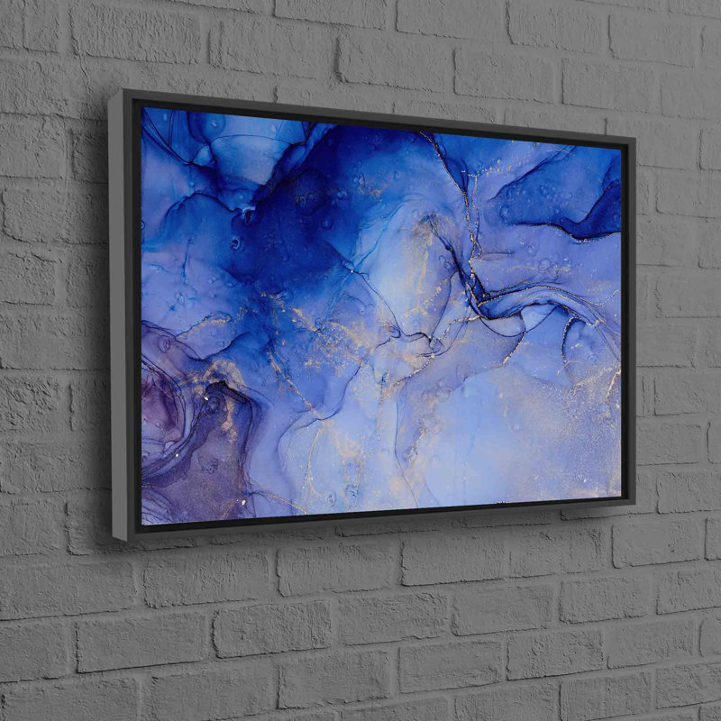 Stunning Alcohol Ink Design Brought To Life On A Canvas For A Modern Touch In Your Home Decor, Framed Print without Mat