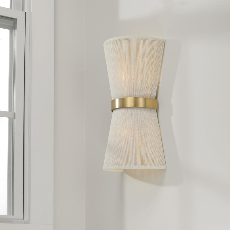 Cecilia Steel Flush Mounted Sconce, Bleached Natural