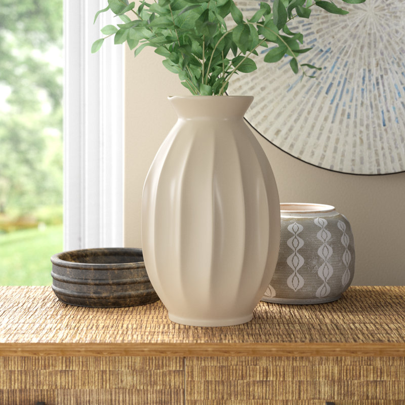 Ackerman Handmade Ceramic Table Vase, 14.25" H x 9" W x 9" D