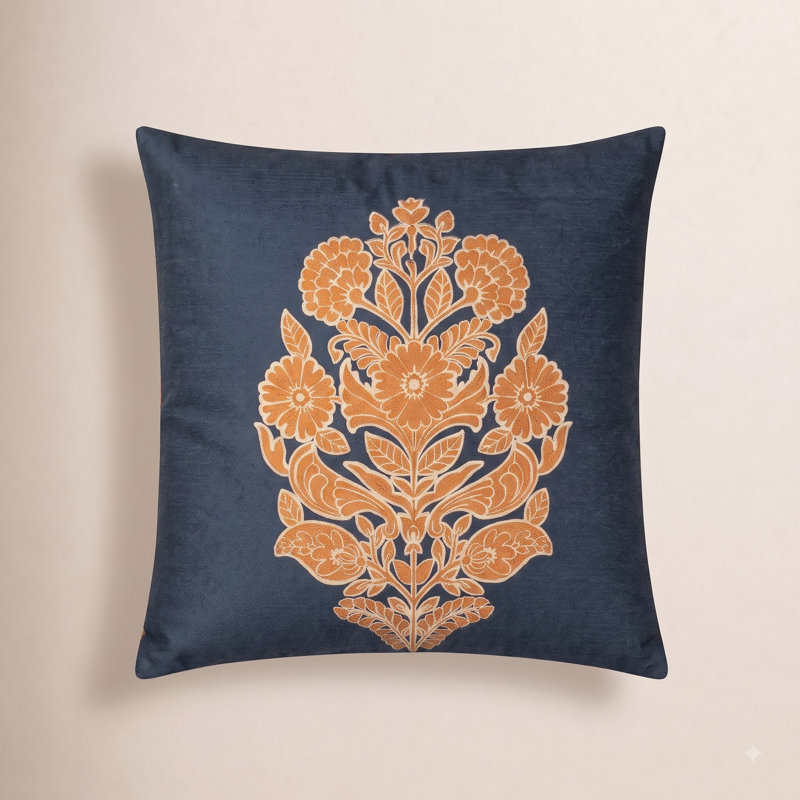 Frony 20" x 20" Throw Pillow, Navy