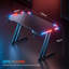 Gaming Desk with LED Lights, Computer Gaming Table, Sturdy PC Desk for Home Office, Gamer Table with Headphone Hook and Cup Holder, Black-1604740868