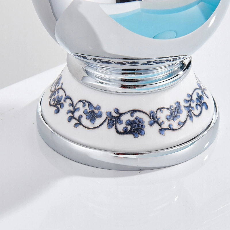 Chrome Swan Bathroom Faucet, 2-Handle Deck Mount Vanity Sink Faucet, Modern Hot & Cold