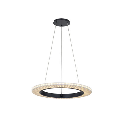 Textile - Medallo LED Ring Cream Linen Fabric Pendant -