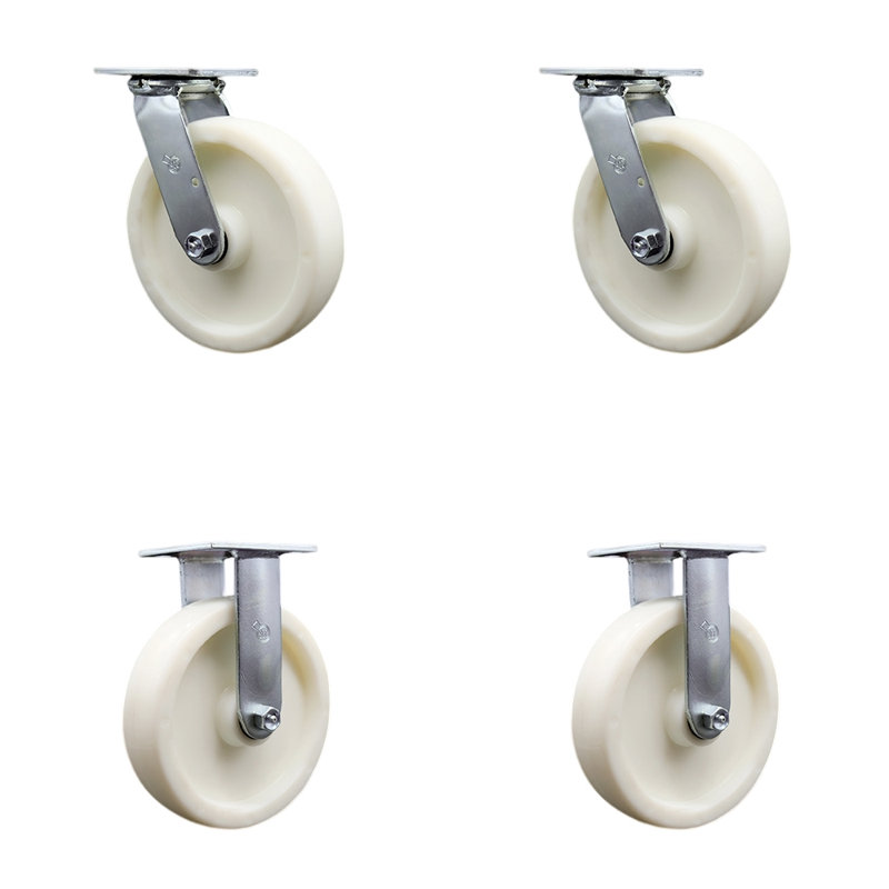 Ensemble de roulettes 4 pièces en acier inoxydable et nylon