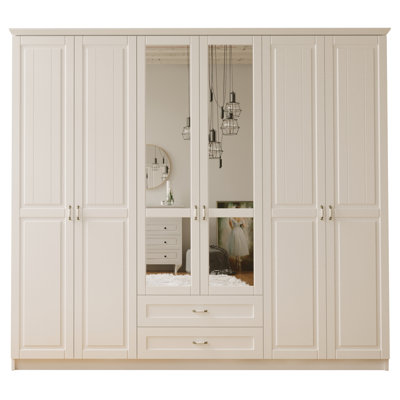 Ambach 6 Door Manufactured Wood Wardrobe