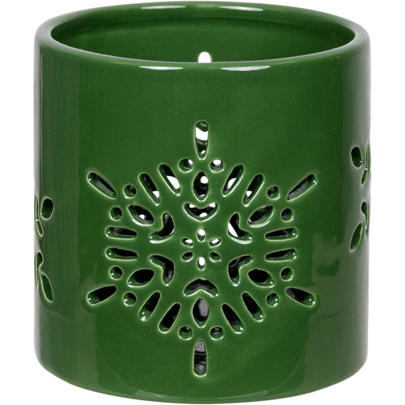 Porte-bougie en céramique vert Farmhouse Christmas