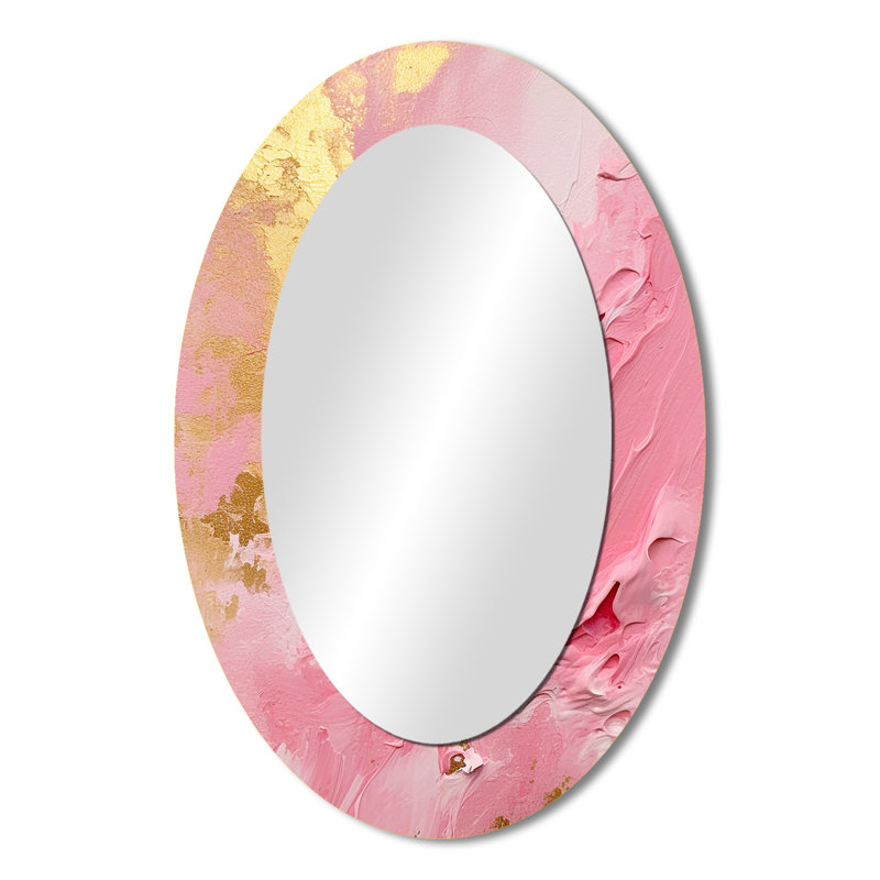 Miroir mural rose et doré - Émergence d'energies III - Rose, 36 po x 24 po