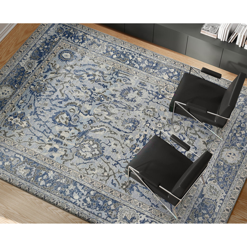 Hand Knotted Wool Indoor Rug, Rectangle 9' x 12'