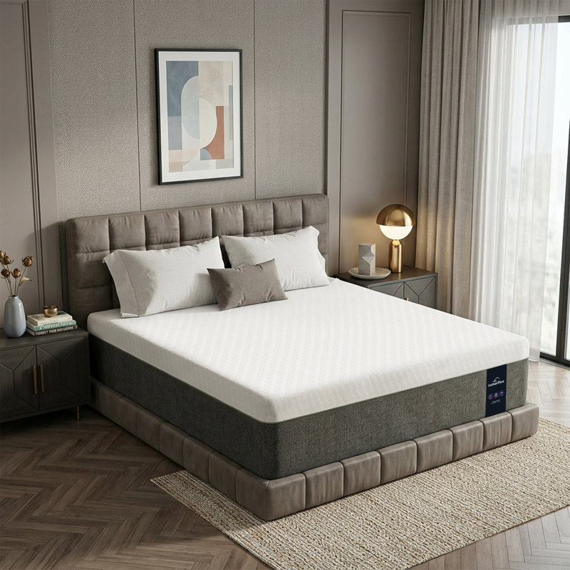 Matelas en mousse viscoélastique imprégnée de gel 12 po, Très grand lit