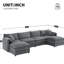 Chenille Modular Sectional Sofa With Deep Seat Comfort And Movable Ottoman-123337709
