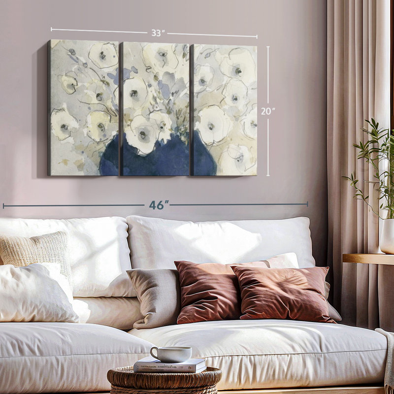 «White Blossom Study I» sur toile, H 20 po x l 33 po x P 1,25 po