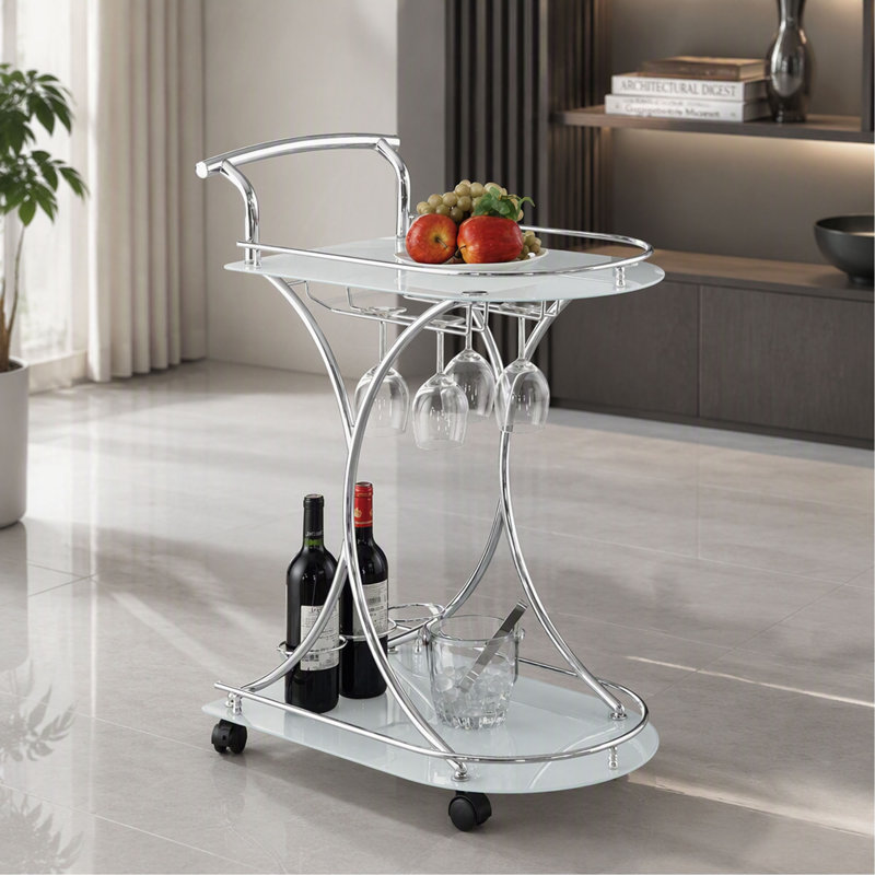 Chariot-bar Allen et Chrome, Blanc
