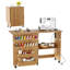 Table pliable de couture et d'artisanat avec station de charge, bureau peu encombrant avec roues verrouillables, plateaux de rangement et chevilles, armoire portative pour petits espaces, brun-130725524