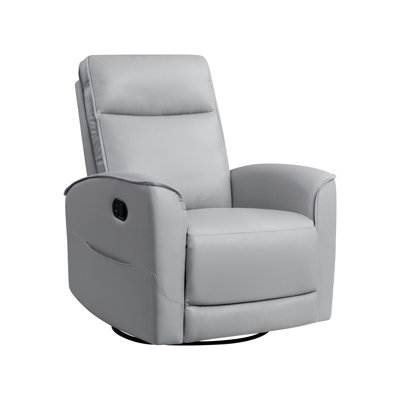 Calvin Leather Manual Glider, gris tourterelle