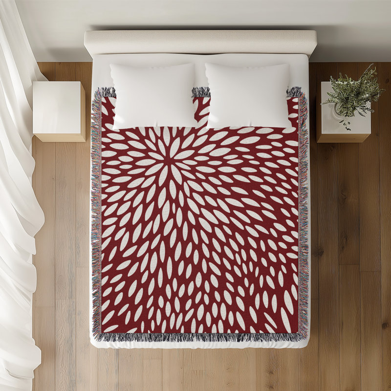Jeté en coton Addy, 50x60, Rouge
