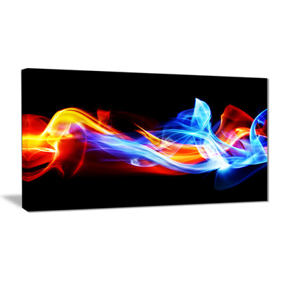 Abstract Fire Ice Digital Canvas Graphic Art Print - Fire and Ice