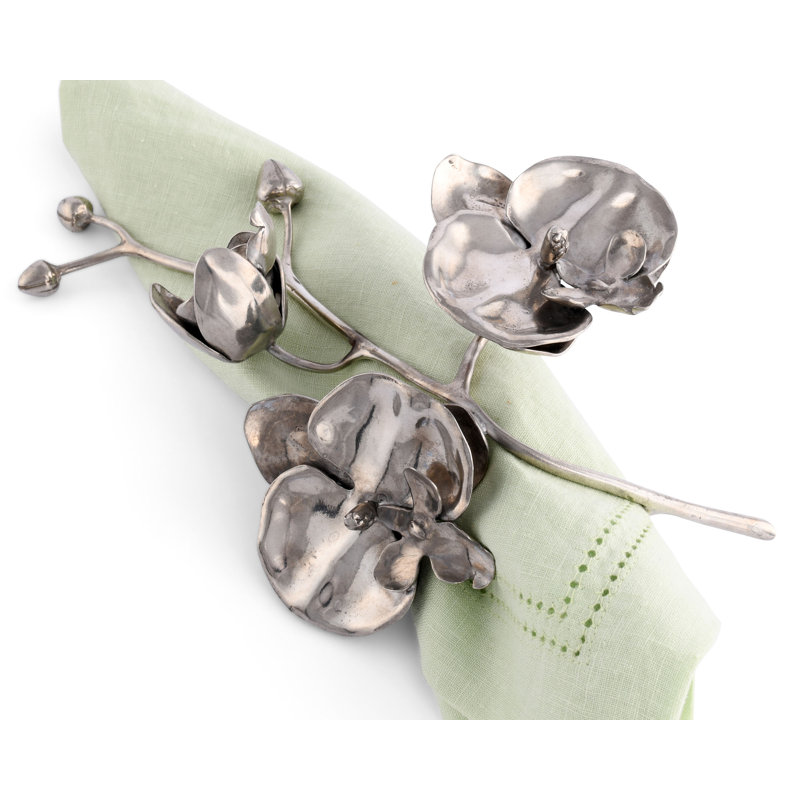 Tropical Tales Pewter Orchid Napkin Ring