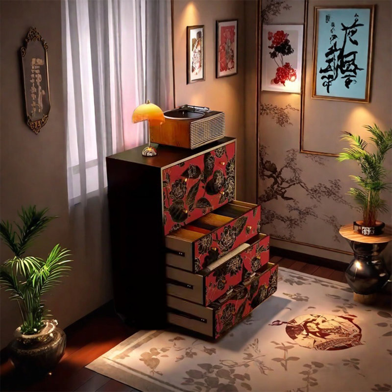 Armoire de rangement élégante avec tiroirs en métal lisse