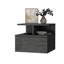 Table de chevet grise à 2 tablettes Abou avec de nombreuses options de rangement pour une chambre-121022231