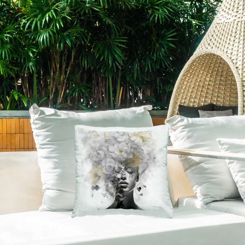 Hidden Spring Visage Outdoor Printed Pillow by Danhui Nai