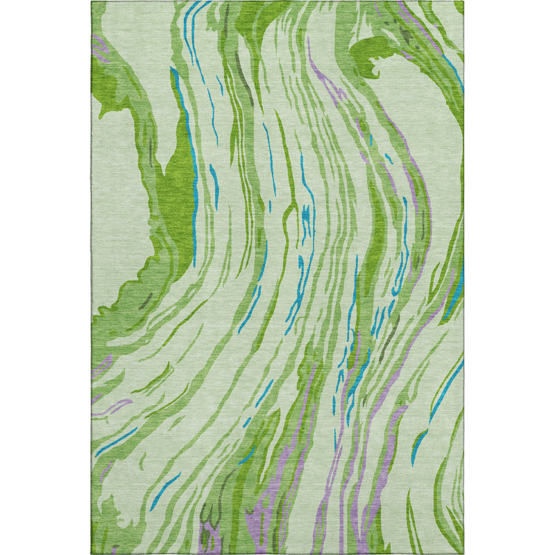 Premium Machine Washable Cortes AMF1037 Swirls Rug, Rectangle 5' x 7'6"
