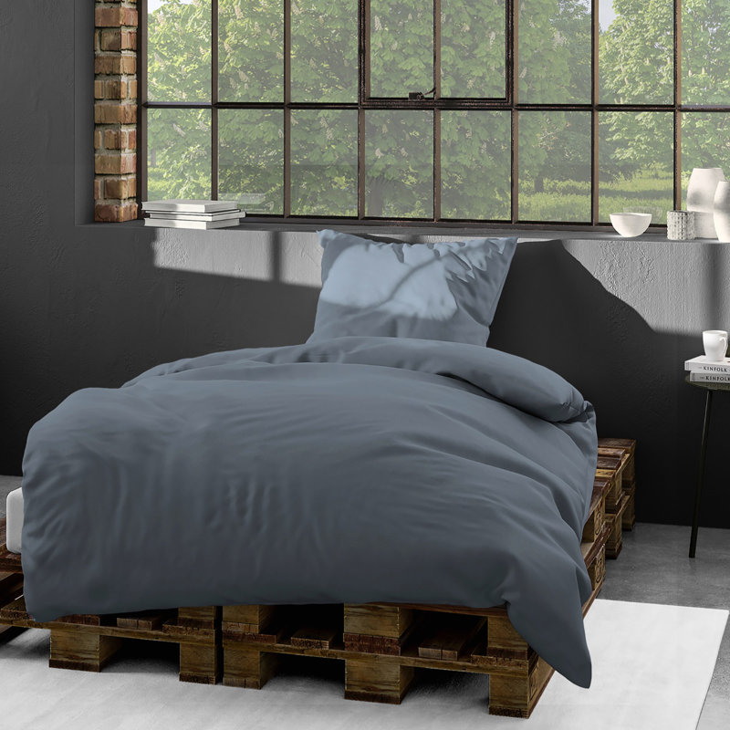 Cotton Duvet Cover Set, Jeans, 220 x 240 cm + 2x 40 x 80 cm