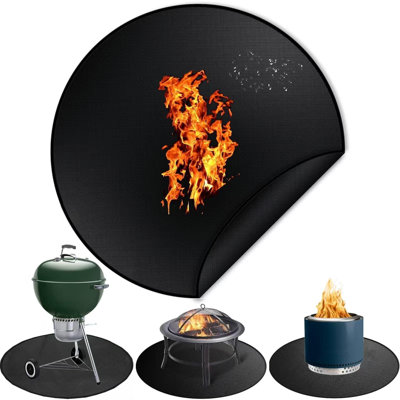 39.5" Fire Pit Mat For Solo Stove Bonfire, Round Fireproof Mats Under Fire Pit,Camping Stove Mat For Solo Stove Accessories