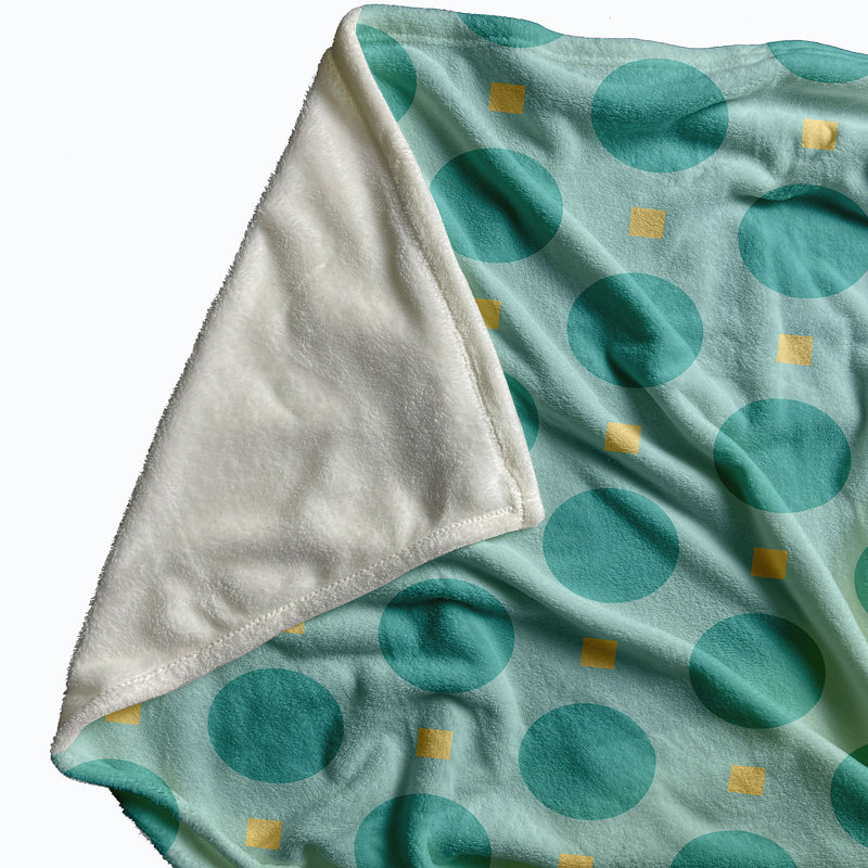 Dot Dash Throw Blanket, 60" L x 50" W, Jade (Light Blue/Jade)