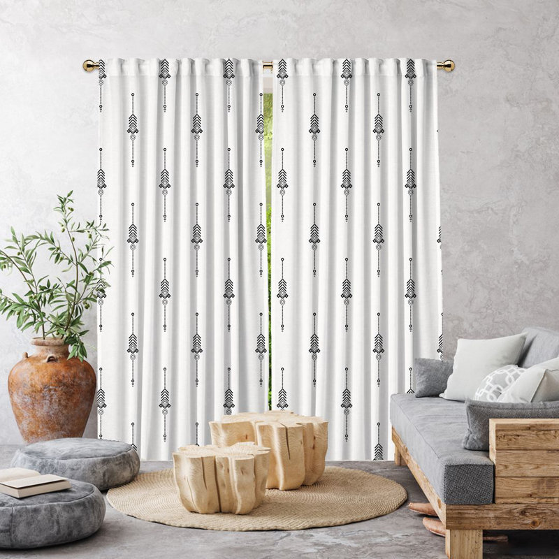 Burley Semi Sheer Curtain Pair, White, 140cm Width x 350cm Drop