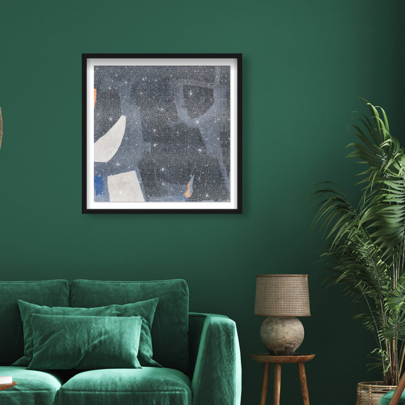 Obscured Voices I Shadowbox Abstract Print by Oliver Gal, Black Frame, 12 x 12, 31.5"H x 31.5"W, Black Frame