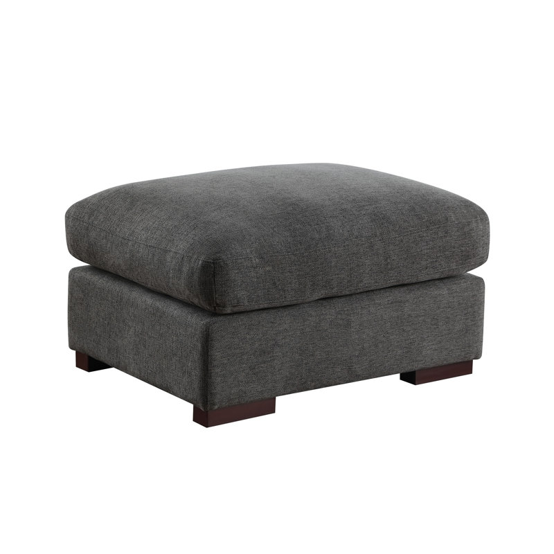 Canapé modulaire avec 2 repose-pieds Tatman, Lin gris foncé
