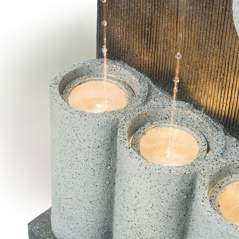 Tarnowski Weather Resistant Column Fountain with Lights
