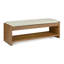Banc en bois massif et tissu de style milieu du siècle pour chambre et salon-1607547051
