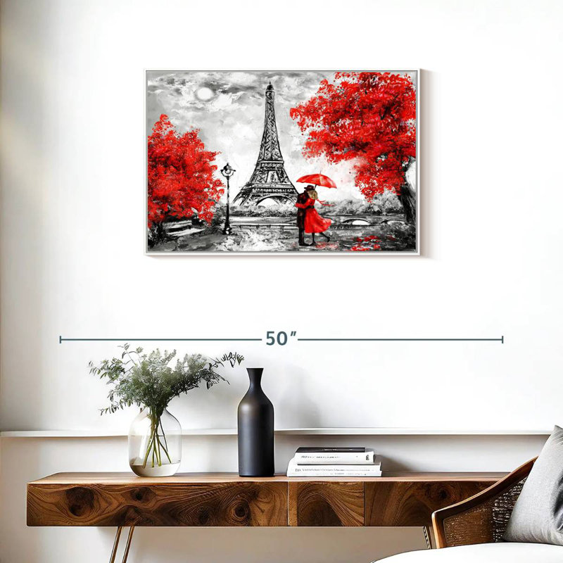 Paris Couple Pop, Cadre flottant blanc, 31 po x 21 po