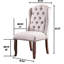 Chaises de style contemporain, tissu, chêne rustique, garniture cloutée, 2 pièces, de 2