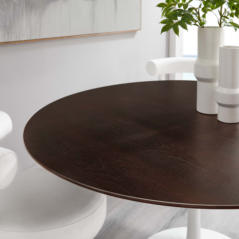 Silver Orchid Fein Oval Dining Table, White, Cherry, 60" W x 60" L
