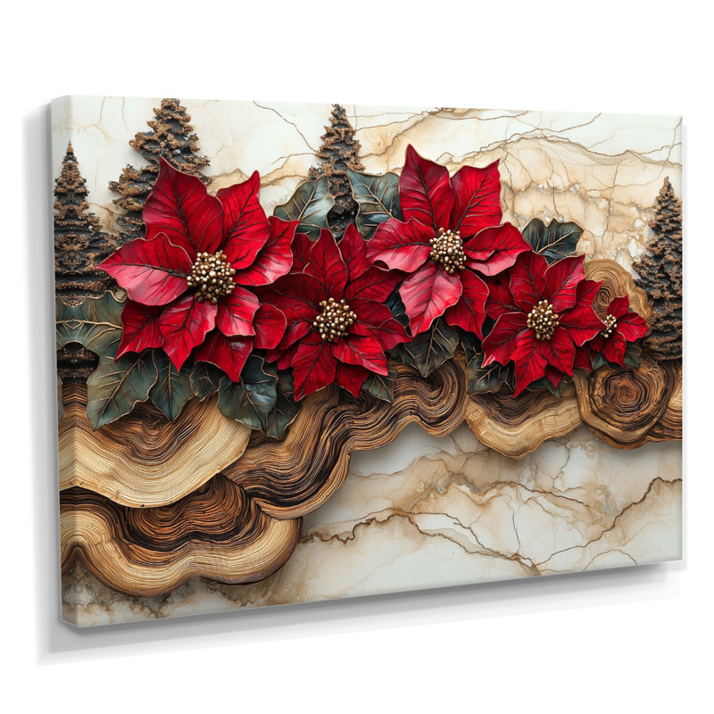 Giray - art mural floral, H 12 po x l 20 po, Toile tendue