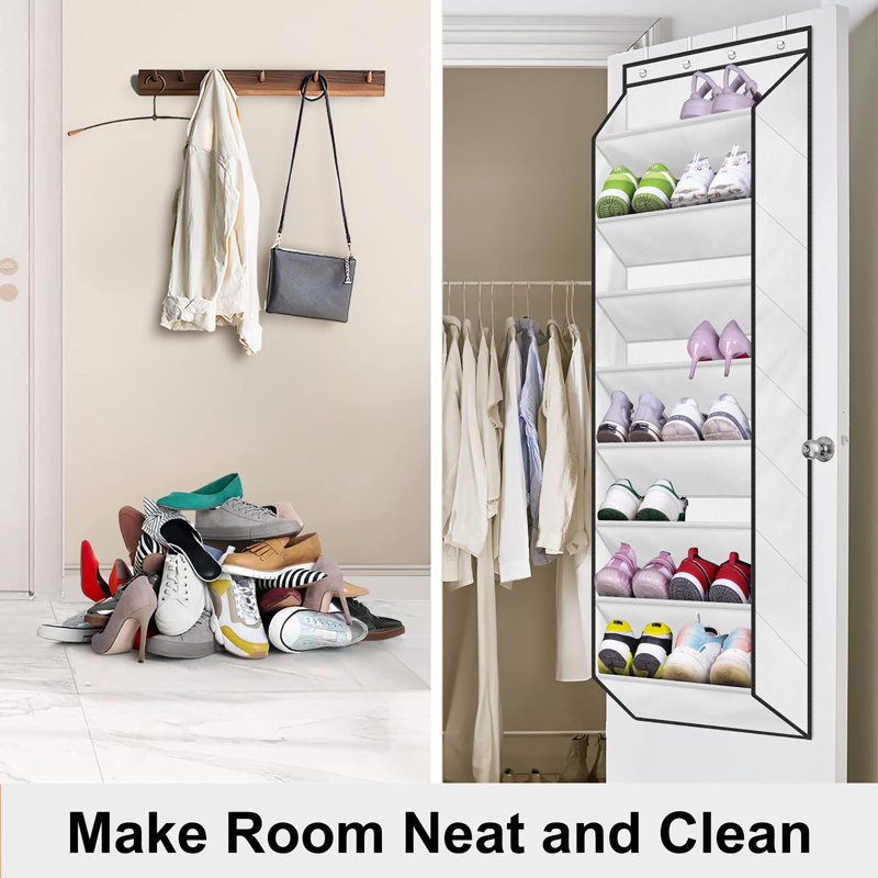 Range-chaussures à suspendre au-dessus de la porte pour garde-robes, rangement pour chaussures pour enfants, range-chaussures suspendu à la porte avec grandes poches profondes