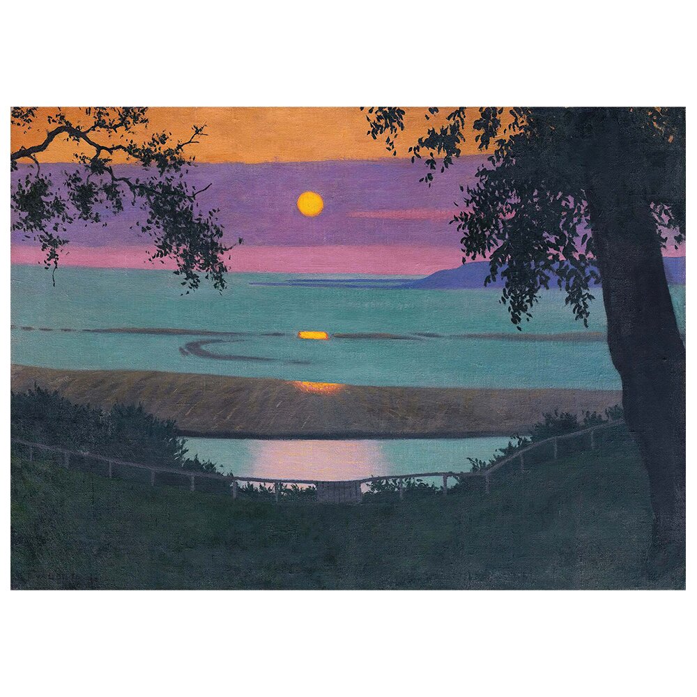 Leinwandbild Sunset At Grace, Orange And Violet Sky von Félix Vallotton