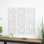 Ensemble de 3 décorations murales blanches en bois sculptées à la main à motif floral l 12 po, H 36 po