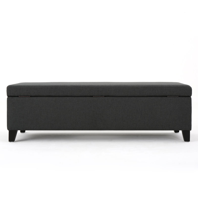 Grand rangement/repose-pieds rectangulaire de 50,5 po Afrim, Mélange de polyester gris foncé
