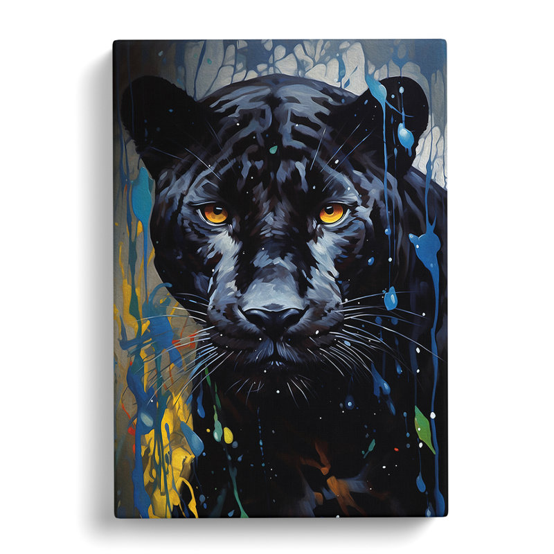 Panther Hard Edge Painting - No Frame Print, 76cm H x 50cm W x 3cm D