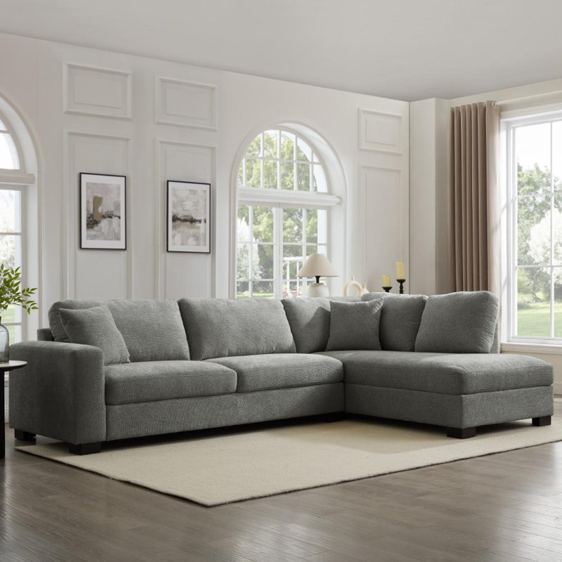 Tristan Corner Sofa, Right Hand Facing, Grey Chenille