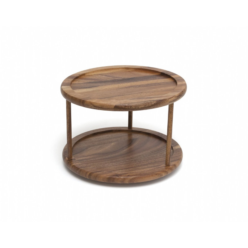 Patchogue Acacia 2 Tier Turntable Lazy Susan